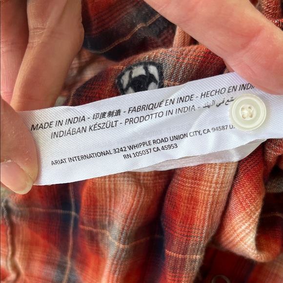 Ariat Youth Red and Blue Plaid Shirt - Picture 13 of 16